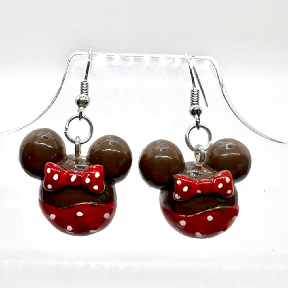 Minnie Mouse Earrings - Minnie Donut Earrings - Disney Inspired Earrings